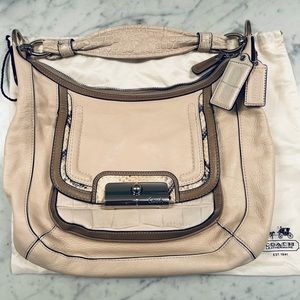Coach 16803 Kristen Spectator Ivory/Leather Python Hobo. Great condition!